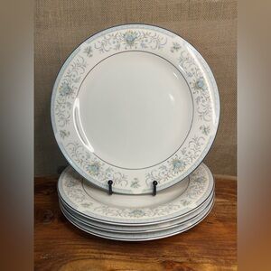 Set of 4 American Royalty Blue Versailles 10 1/4" Dinner Plates - Porcelain